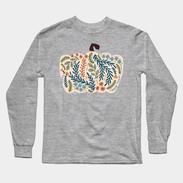 Flower Power Pumpkin Long Sleeve T-Shirt by YuanXuDesign